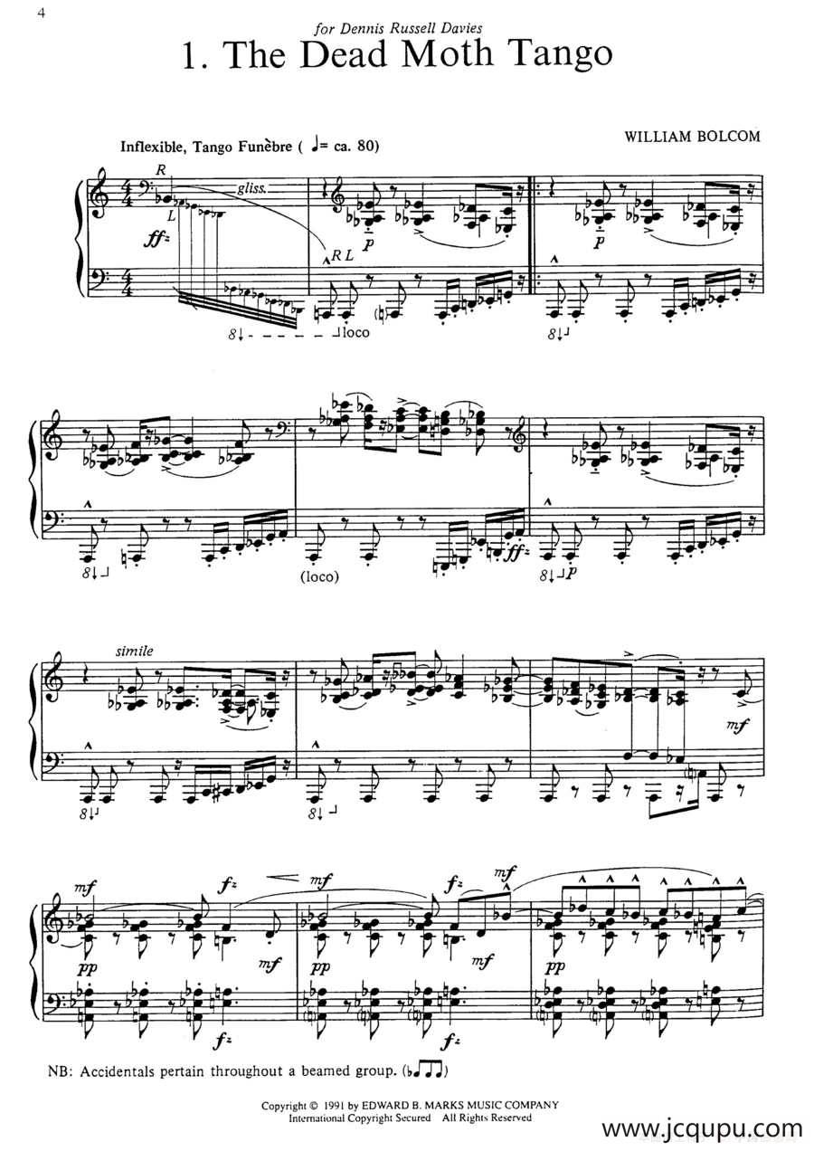 Three Dance Ptraits（3首舞蹈肖像·1）简谱