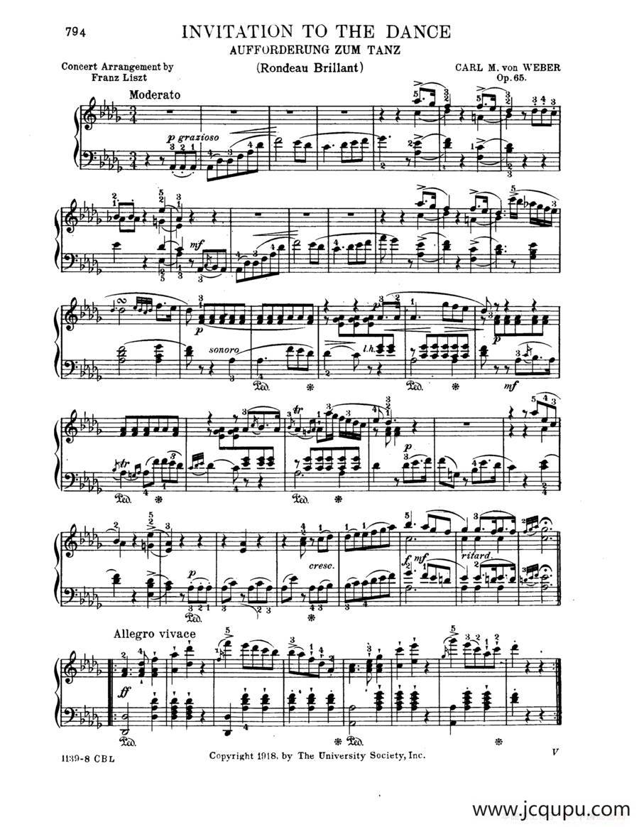 Invitation to the Dance Op·65（邀舞）简谱