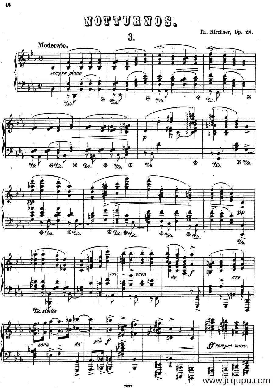 Nachtstücke Op·28（4首夜曲·3）简谱