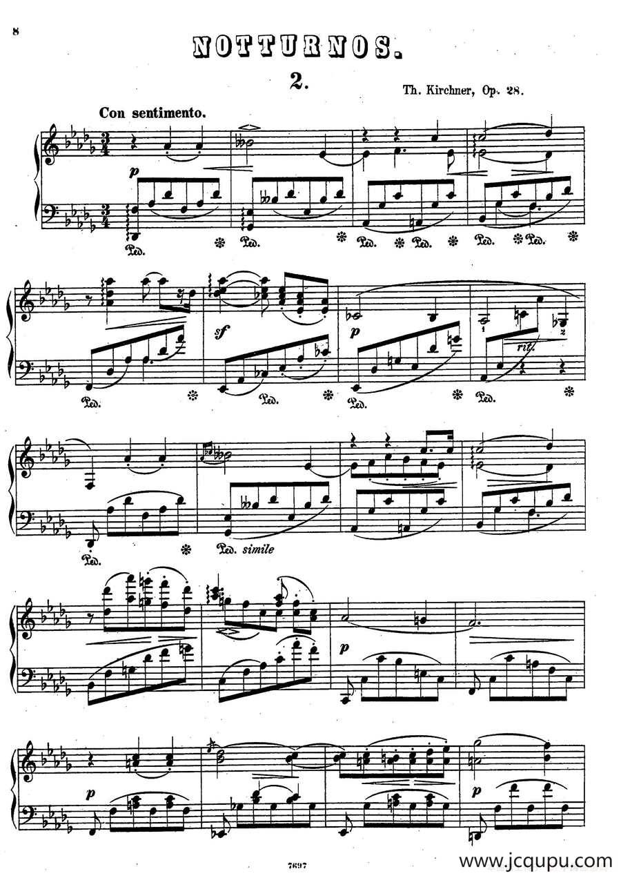 Nachtstücke Op·28（4首夜曲·2）简谱