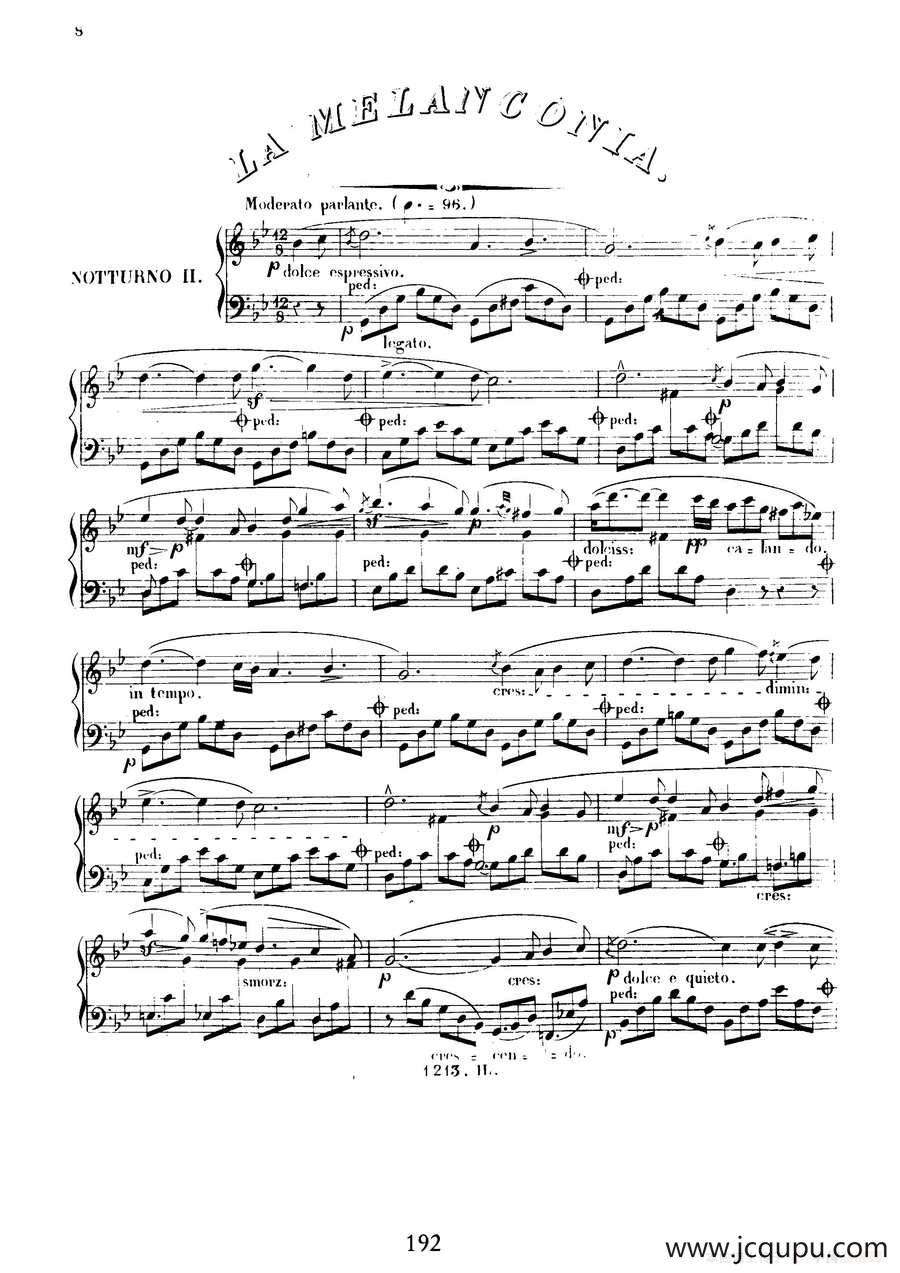 3 Nocturnes Caractéristiques Op·45（3首个性夜曲·2）简谱