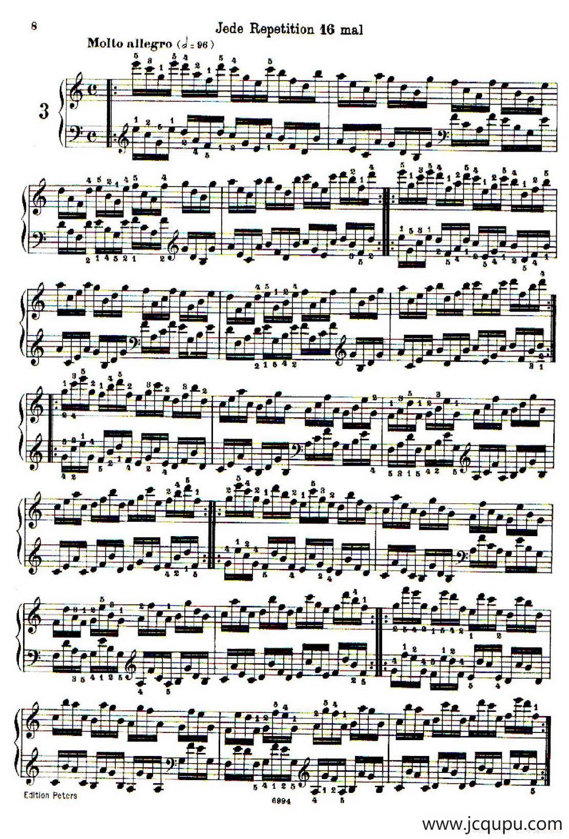 School of the Virtuoso Op.365（60首钢琴高级练习曲·3）简谱
