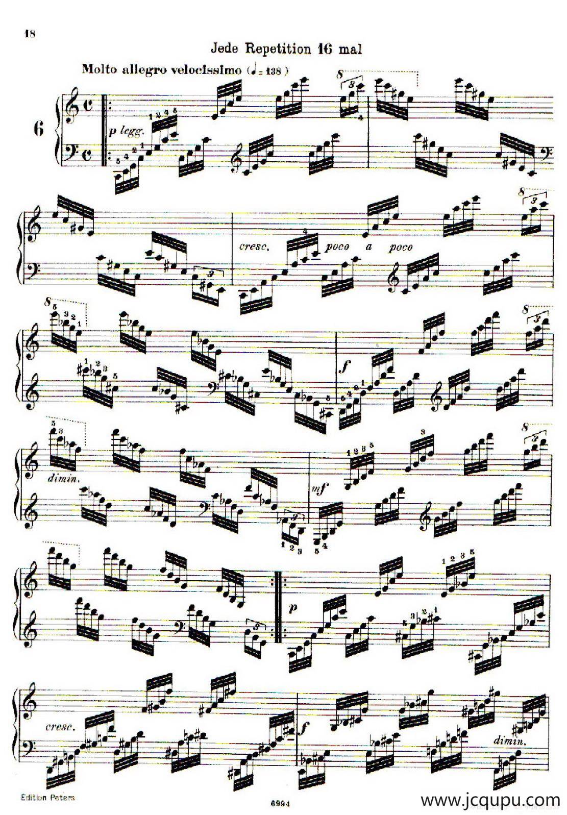 School of the Virtuoso Op.365（60首钢琴高级练习曲·6）简谱