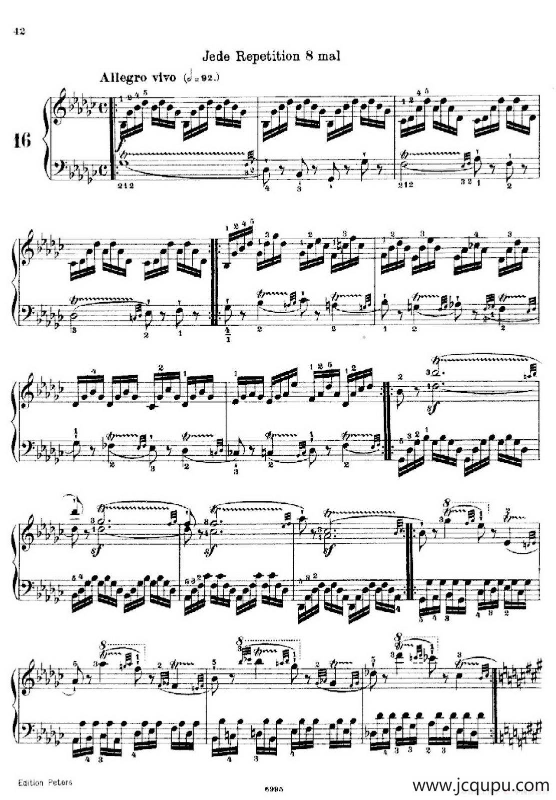 School of the Virtuoso Op.365（60首钢琴高级练习曲·16）简谱