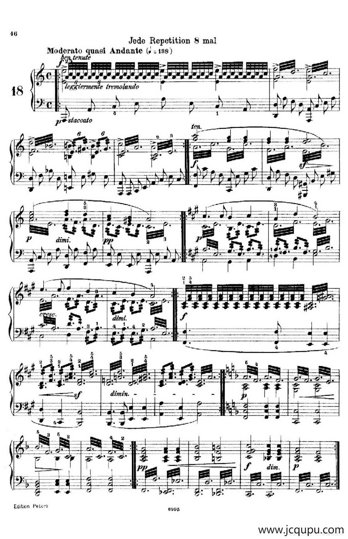 School of the Virtuoso Op.365（60首钢琴高级练习曲·18）简谱