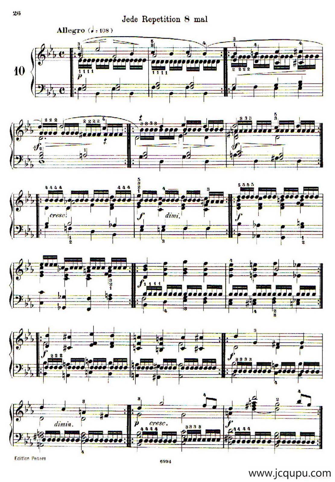 School of the Virtuoso Op.365（60首钢琴高级练习曲·10）简谱