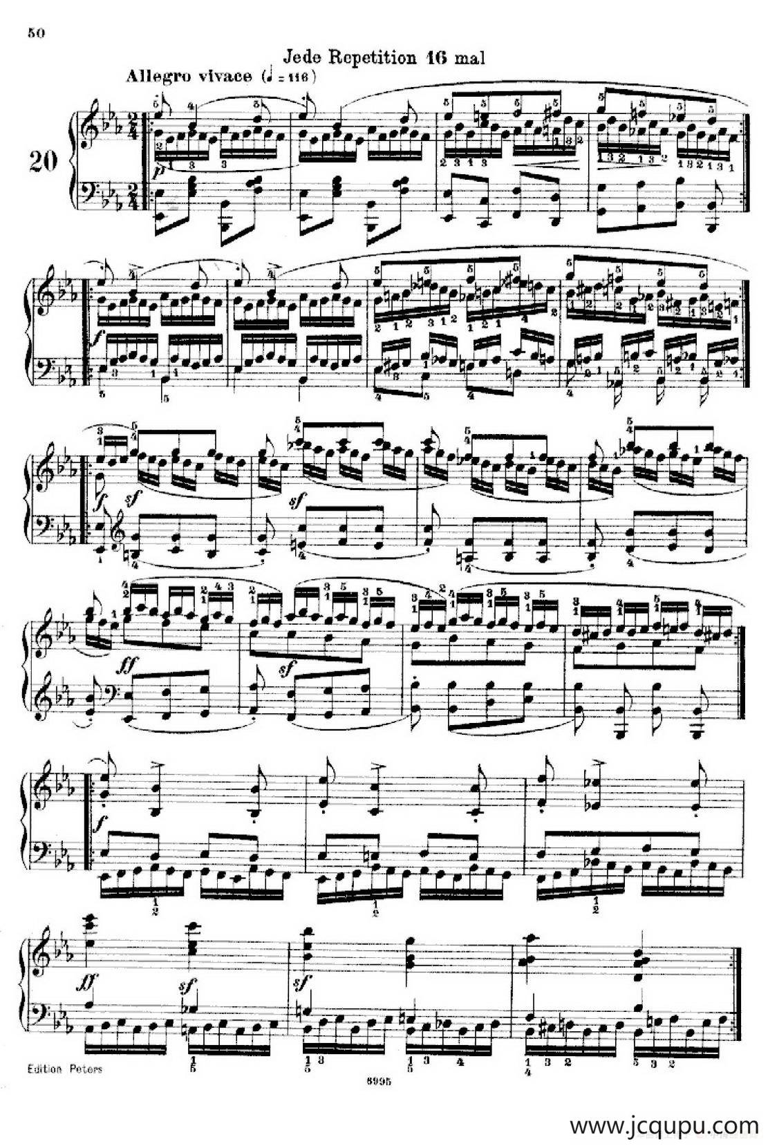 School of the Virtuoso Op.365（60首钢琴高级练习曲·20）简谱