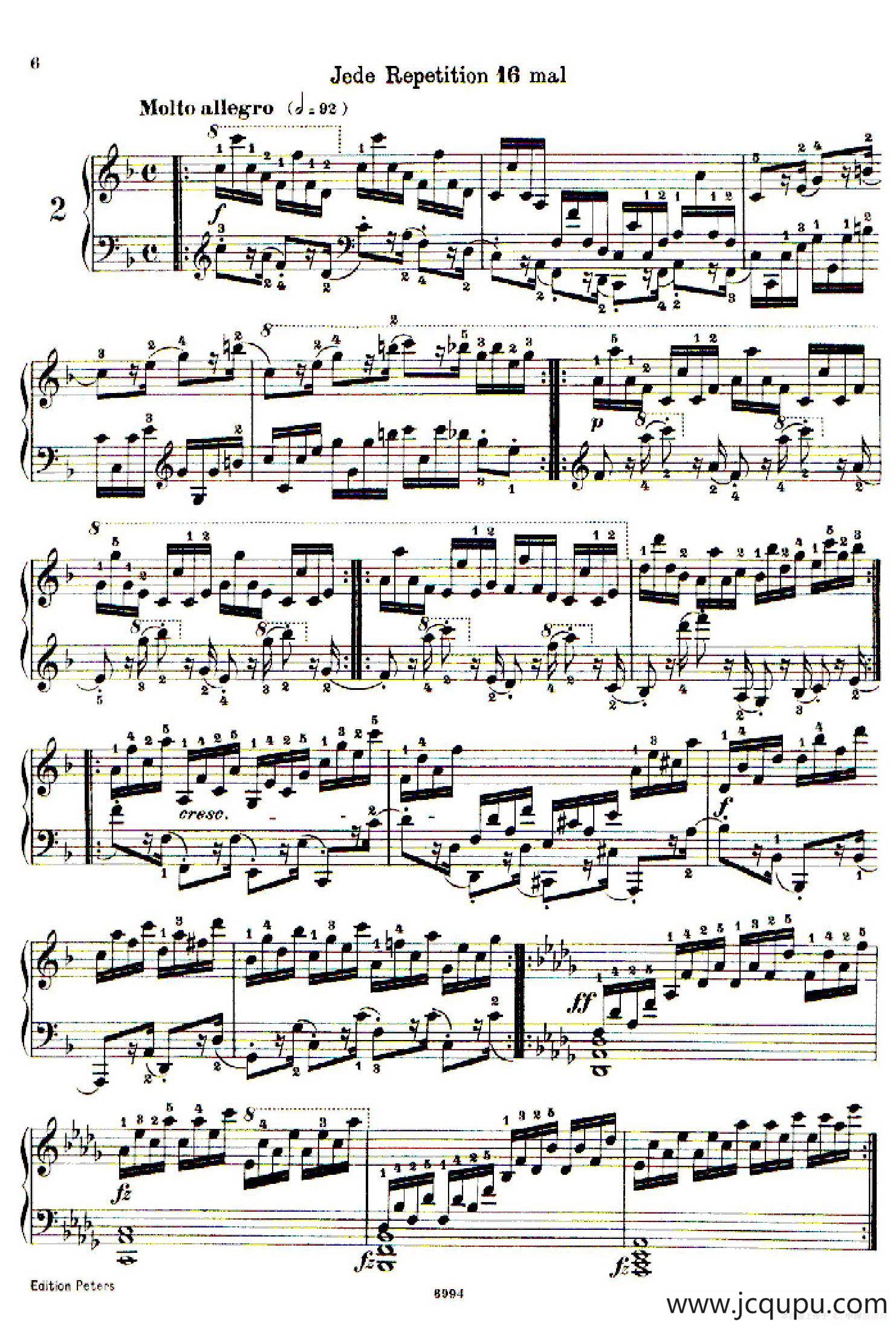 School of the Virtuoso Op.365（60首钢琴高级练习曲·2）简谱