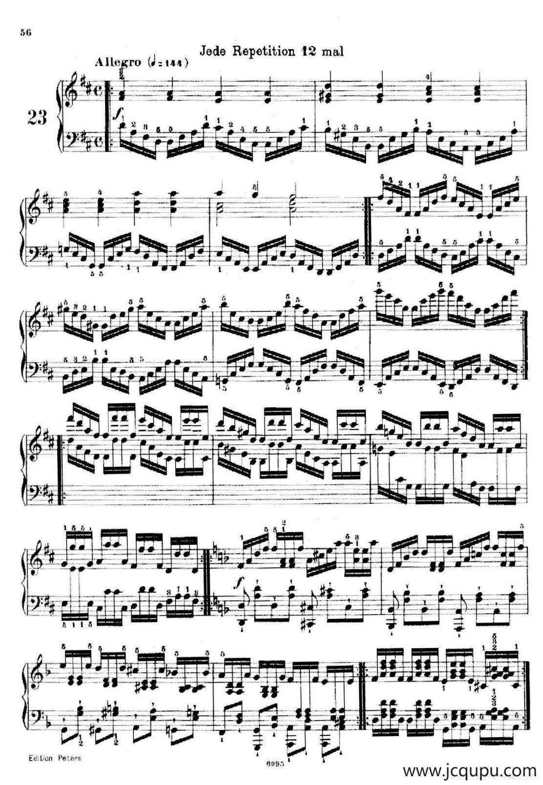 School of the Virtuoso Op.365（60首钢琴高级练习曲·23）简谱