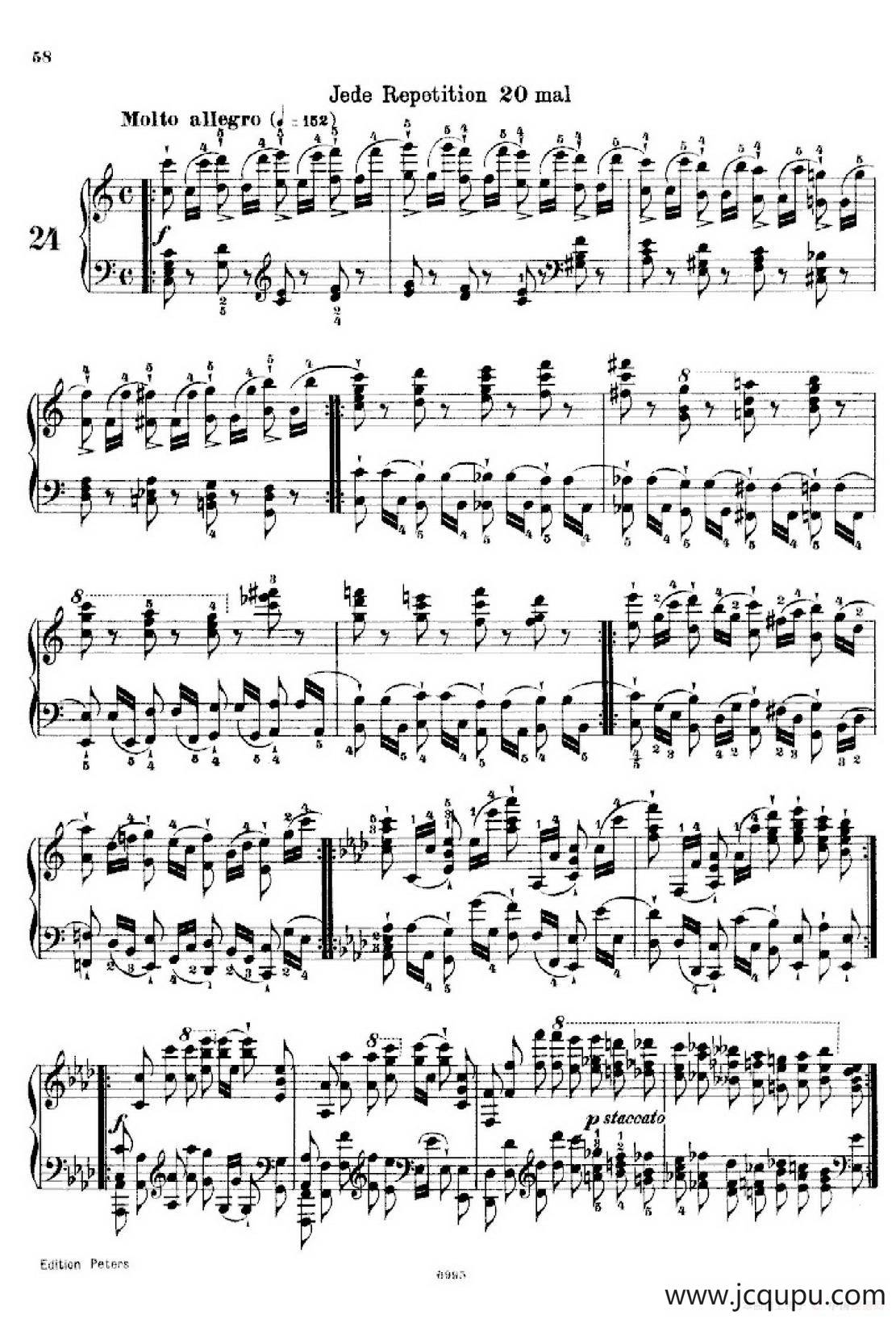School of the Virtuoso Op.365（60首钢琴高级练习曲·24）简谱