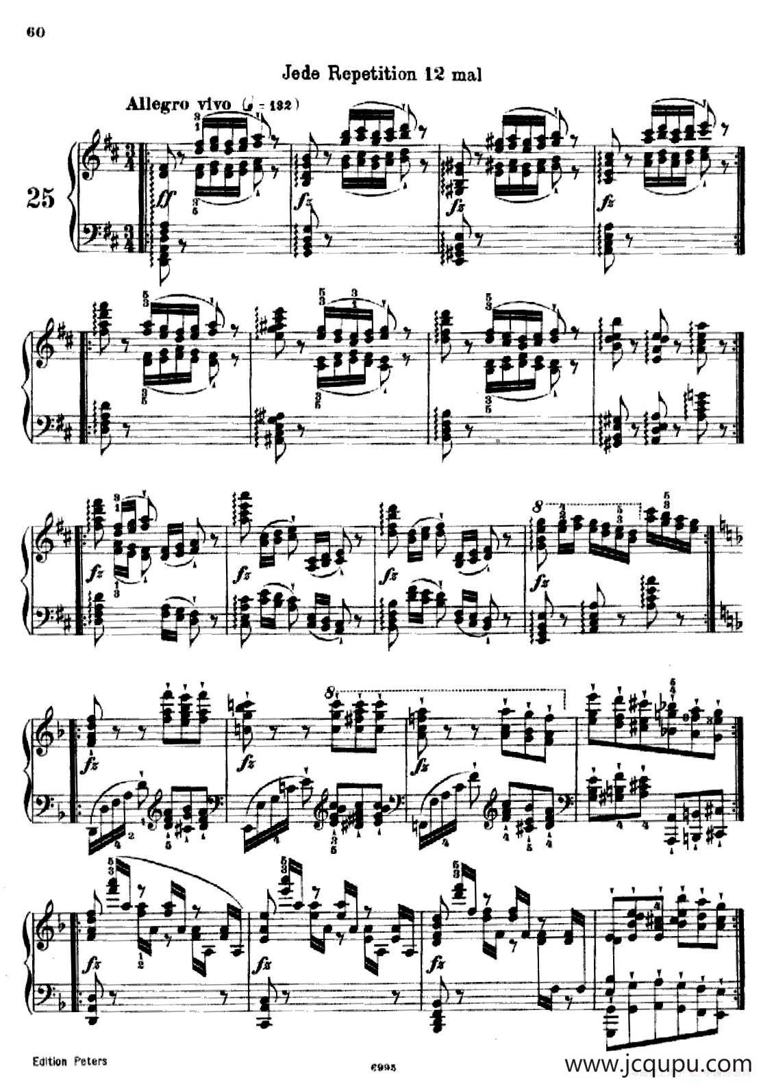 School of the Virtuoso Op.365（60首钢琴高级练习曲·25）简谱