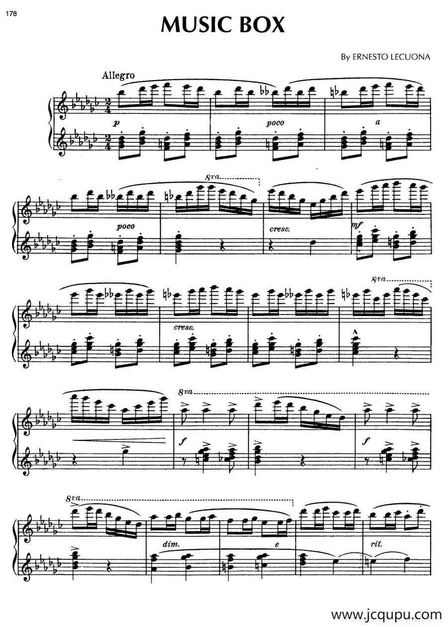 Tres Miniaturas 3首小音画（Music Box）简谱