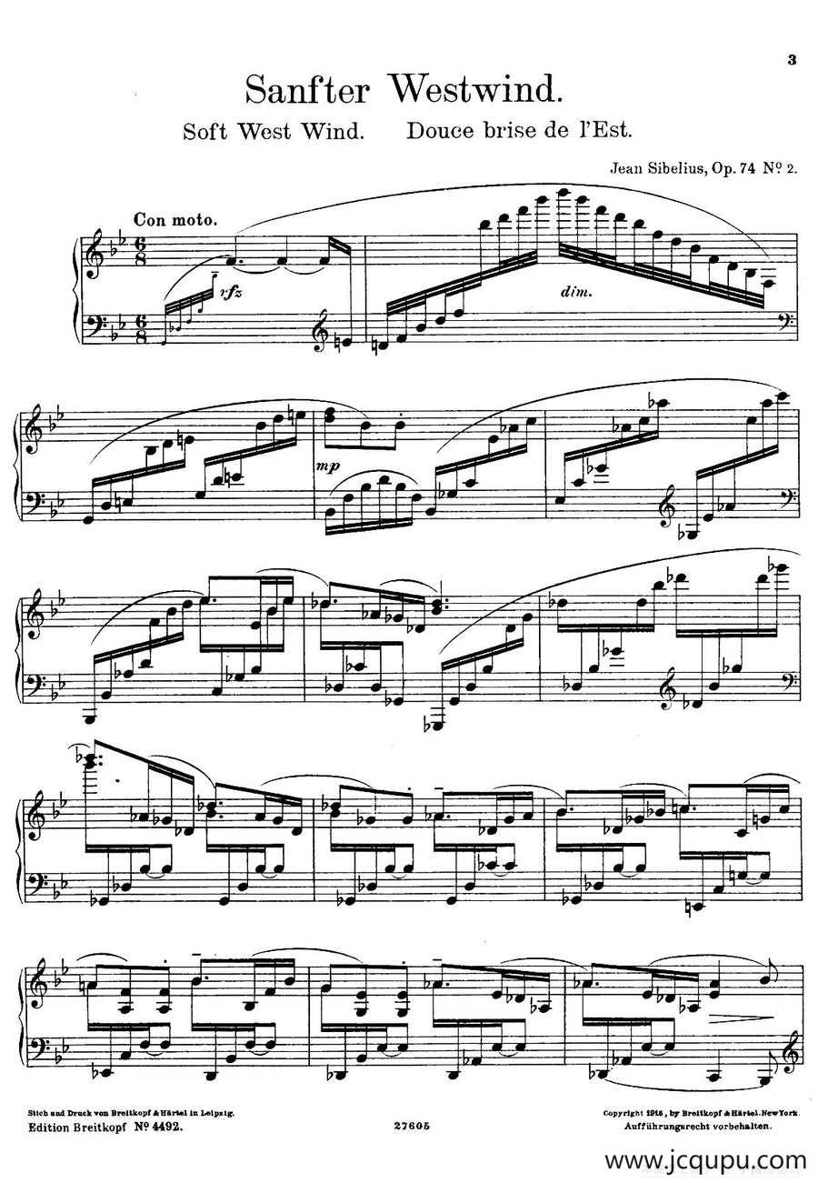 4 Lyric Pieces Op·74（4首抒情小品·2）简谱