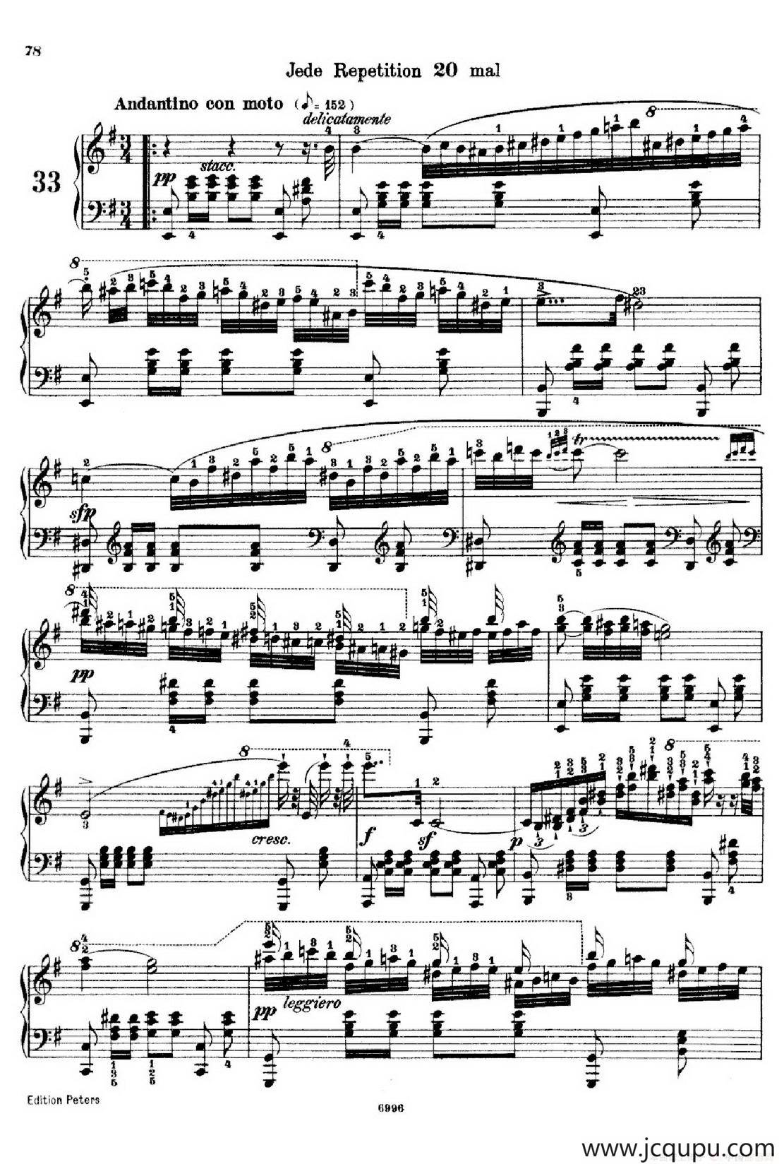 School of the Virtuoso Op.365（60首钢琴高级练习曲·33）简谱