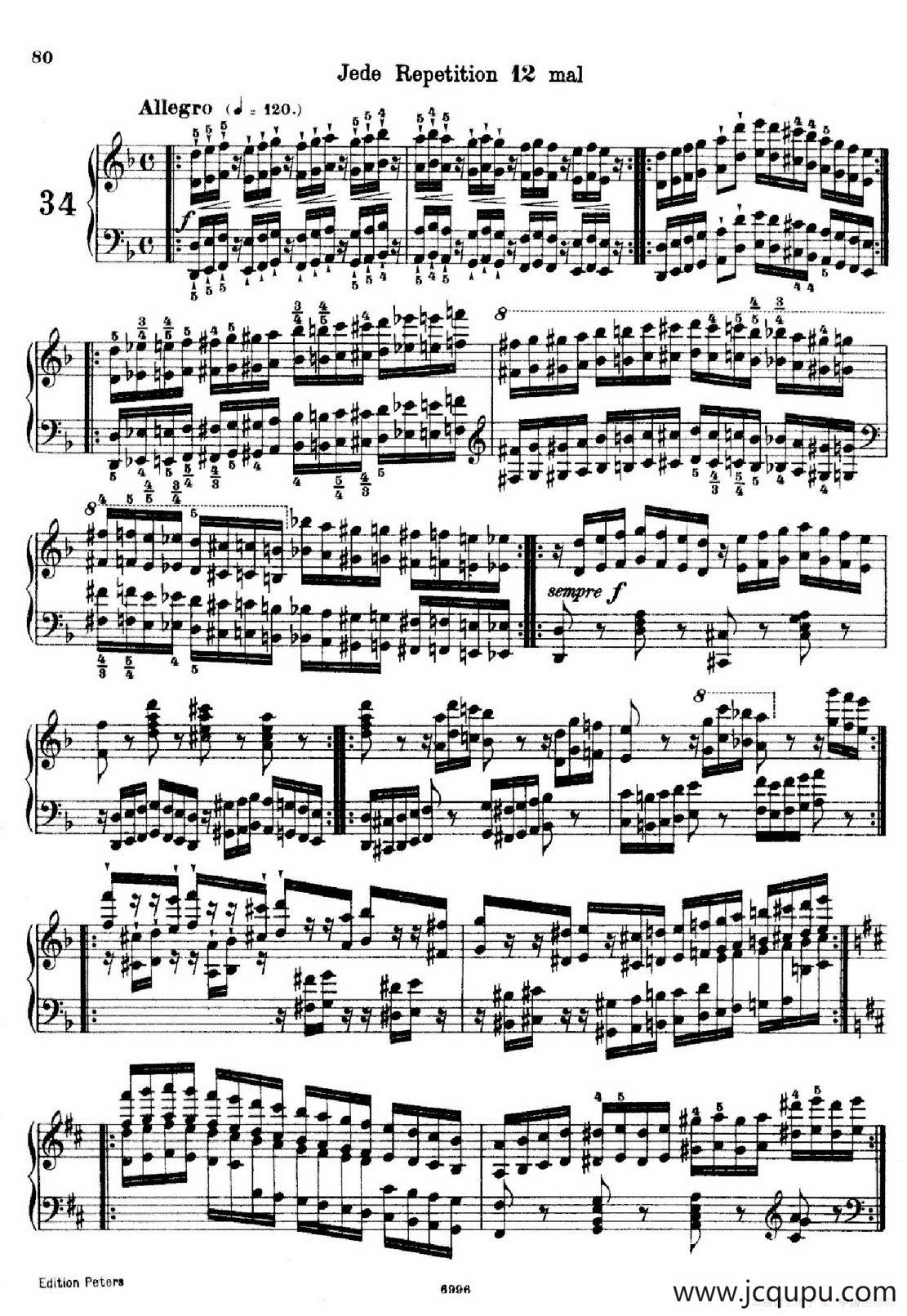 School of the Virtuoso Op.365（60首钢琴高级练习曲·34）简谱