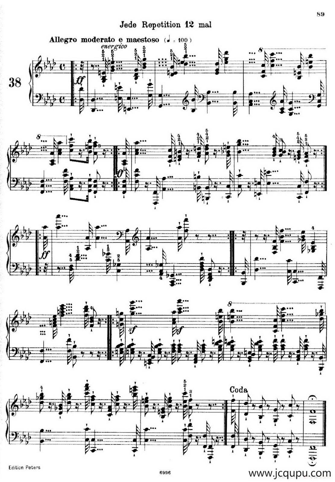 School of the Virtuoso Op.365（60首钢琴高级练习曲·38）简谱