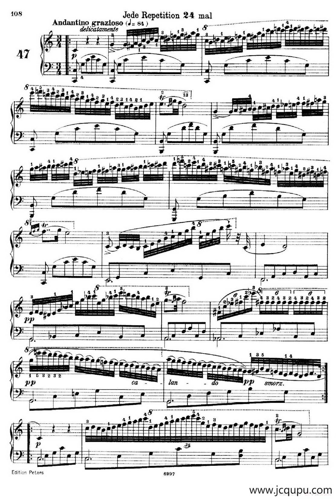 School of the Virtuoso Op.365（60首钢琴高级练习曲·47）简谱