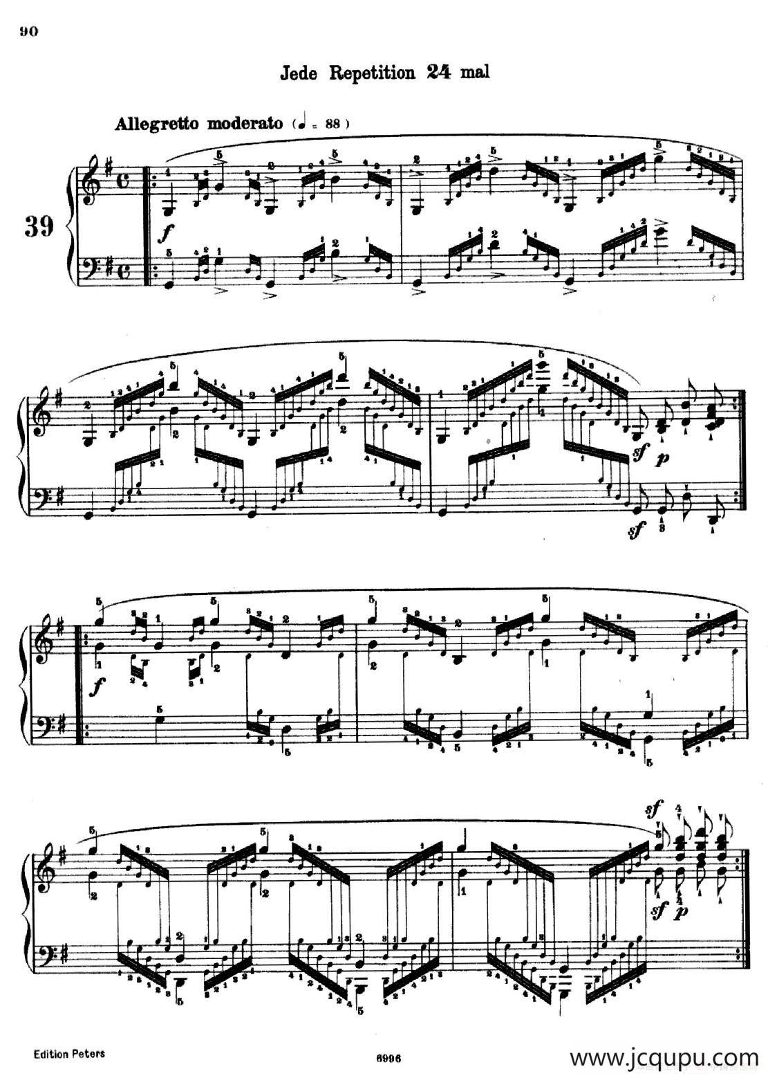 School of the Virtuoso Op.365（60首钢琴高级练习曲·39）简谱