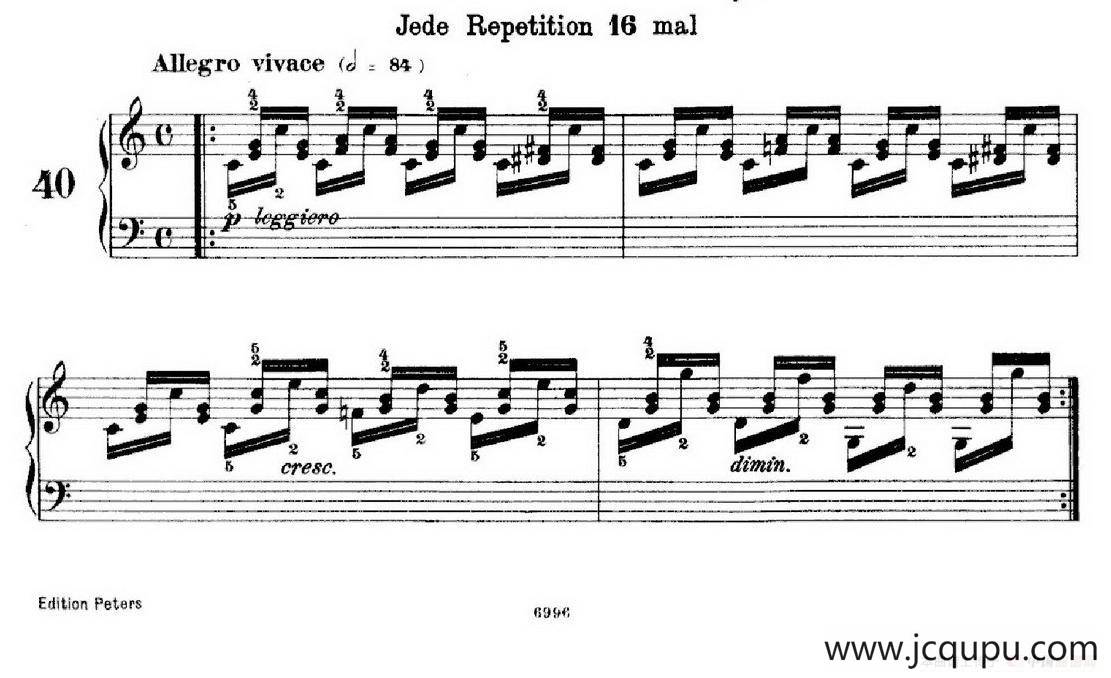 School of the Virtuoso Op.365（60首钢琴高级练习曲·40）简谱