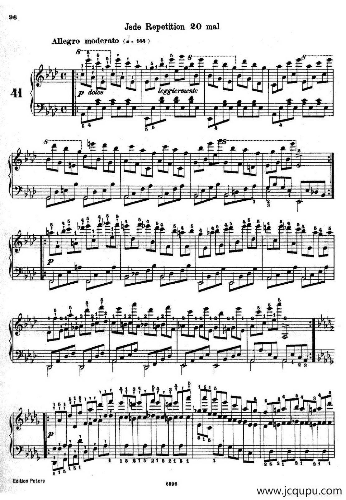 School of the Virtuoso Op.365（60首钢琴高级练习曲·41）简谱