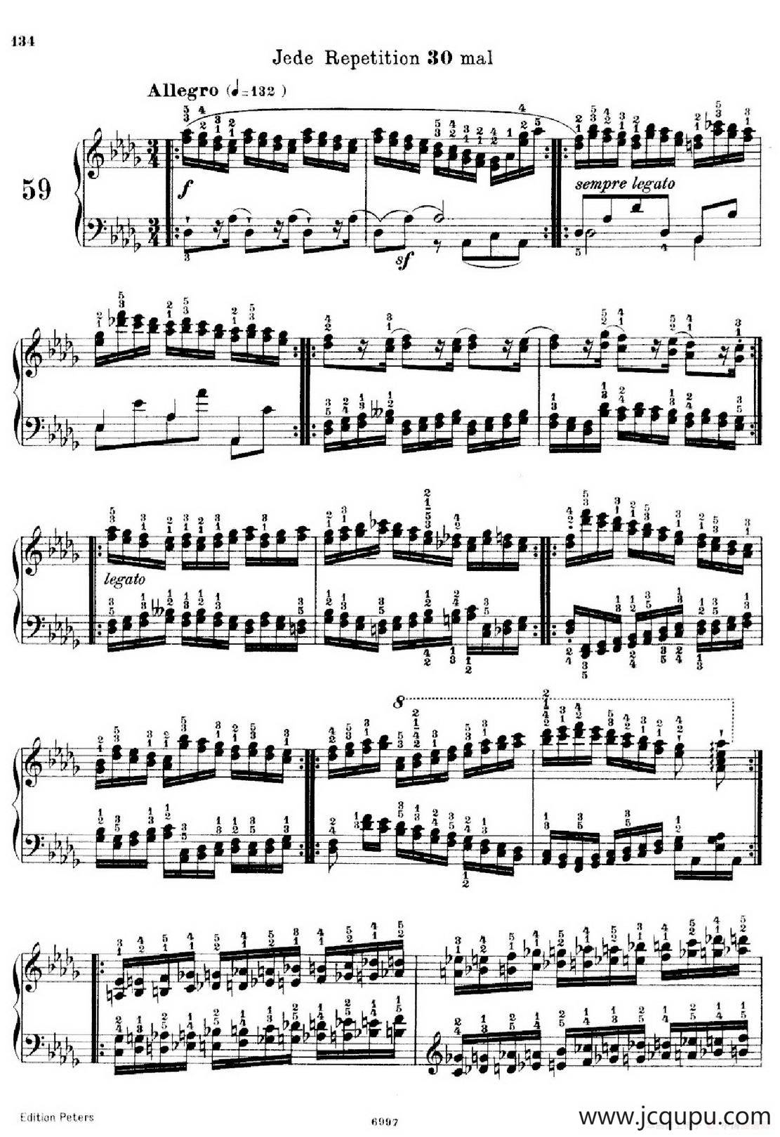 School of the Virtuoso Op.365（60首钢琴高级练习曲·59）简谱