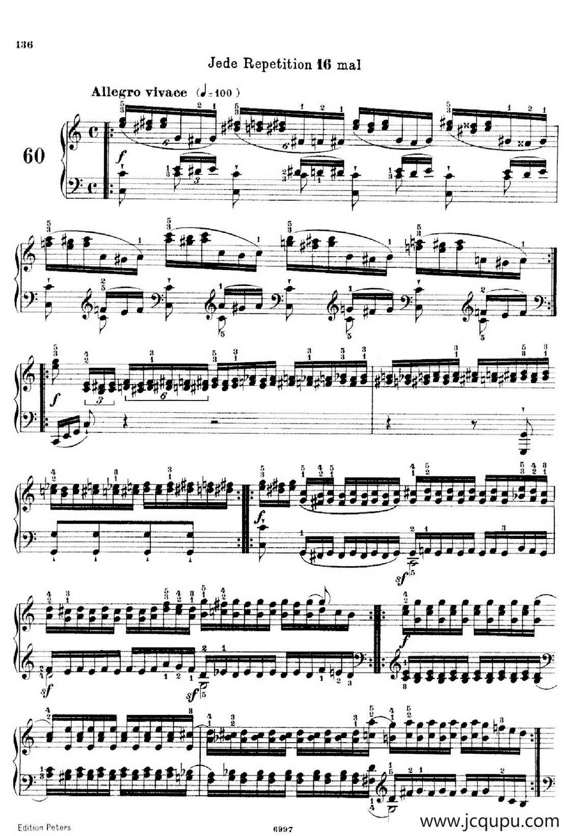 School of the Virtuoso Op.365（60首钢琴高级练习曲·60）简谱
