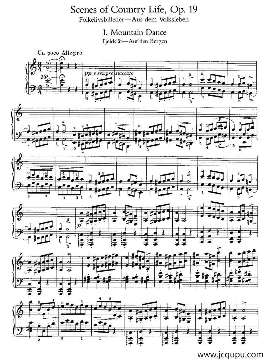 Scenes of Country Life Op·19（民间生活场景·Ⅰ）简谱