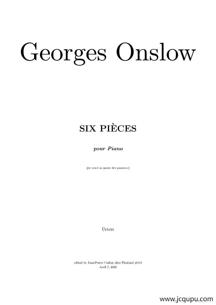 Six Pieces（6首钢琴小品·Ⅴ）简谱