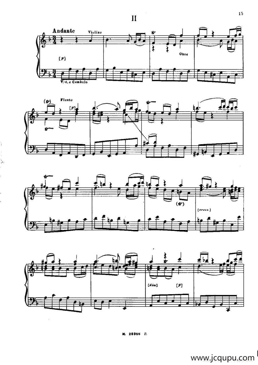 Brenburg Concerto No·2 in F Maj BWV·1047（F大调第二勃兰登堡协奏曲·Ⅱ）简谱