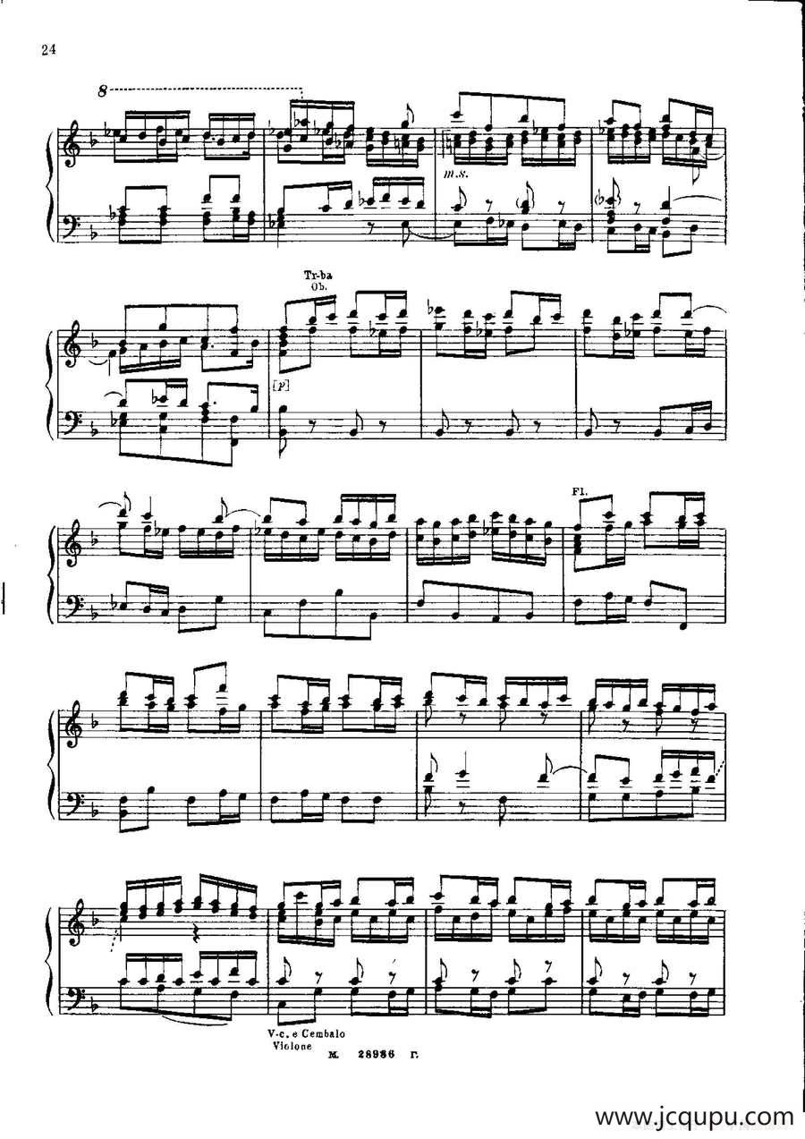 Brenburg Concerto No·2 in F Maj BWV·1047（F大调第二勃兰登堡协奏曲·Ⅲ）简谱