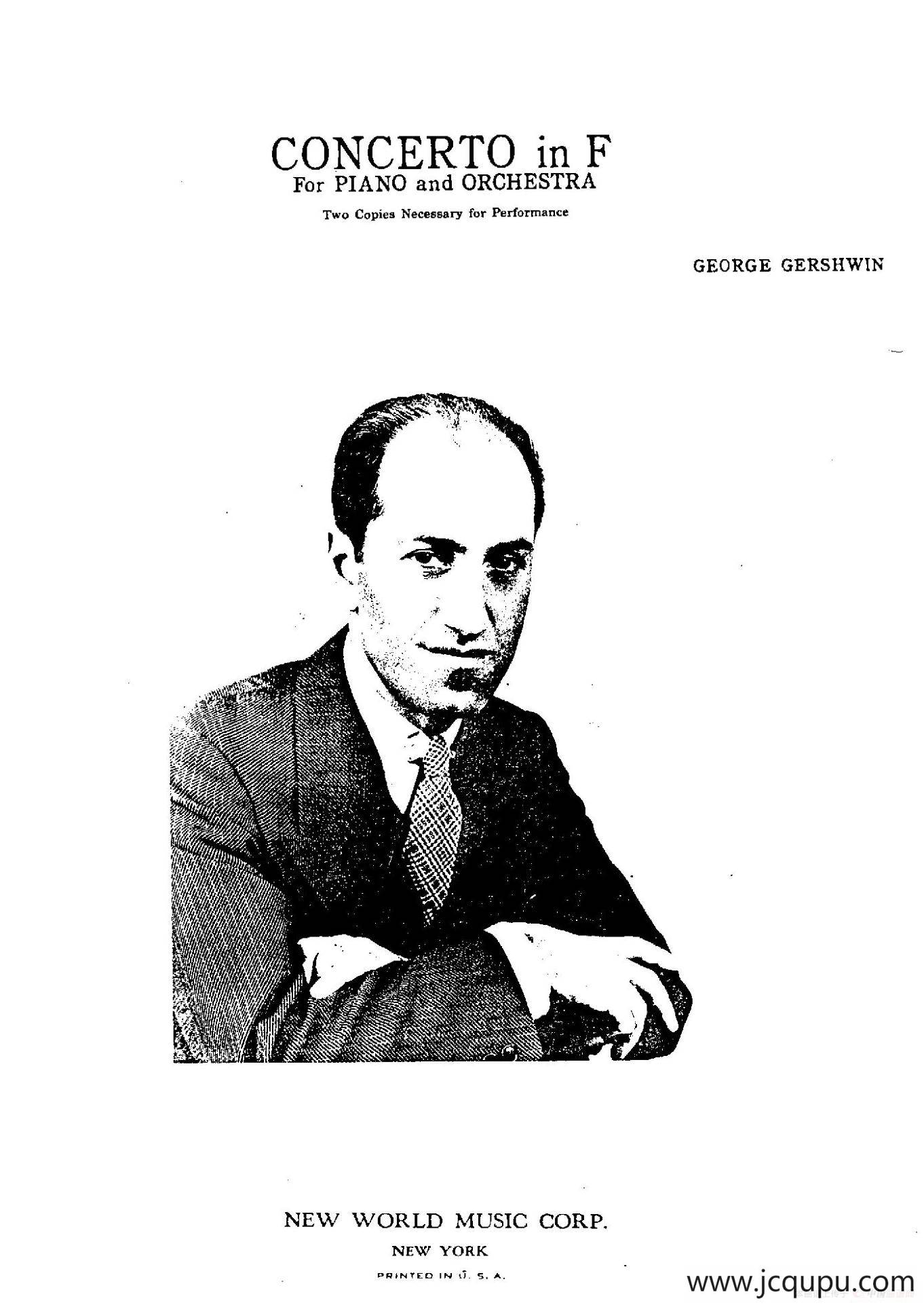 F大调爵士钢琴协奏曲（美版双钢琴原谱 P2—10）简谱