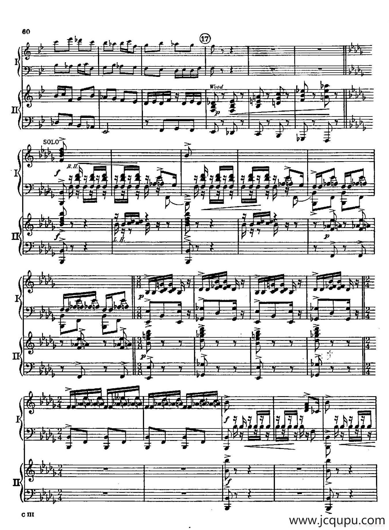 F大调爵士钢琴协奏曲（美版双钢琴原谱 P61—68）简谱