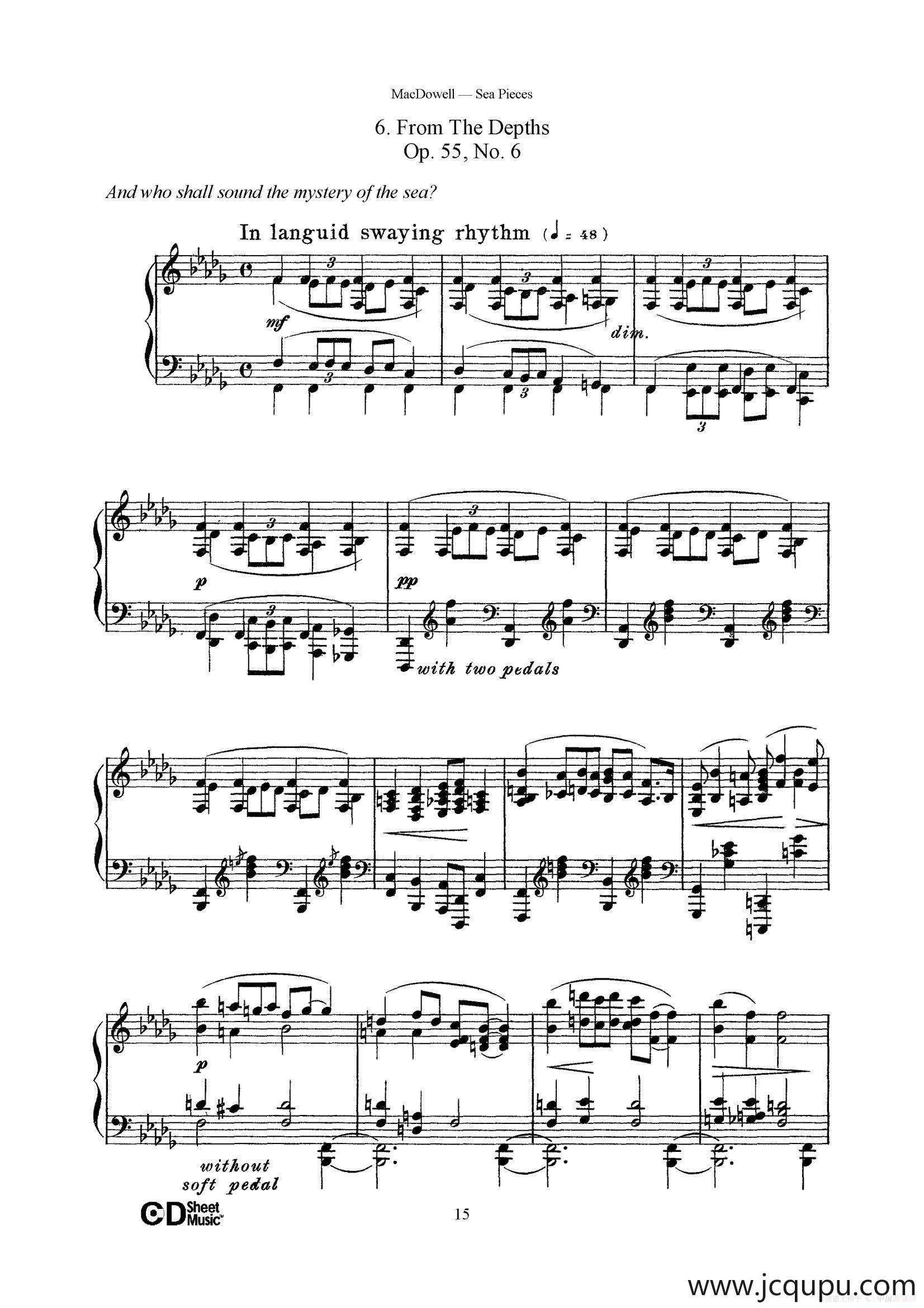 海景 Sea Pieces Op.55（No.6）简谱