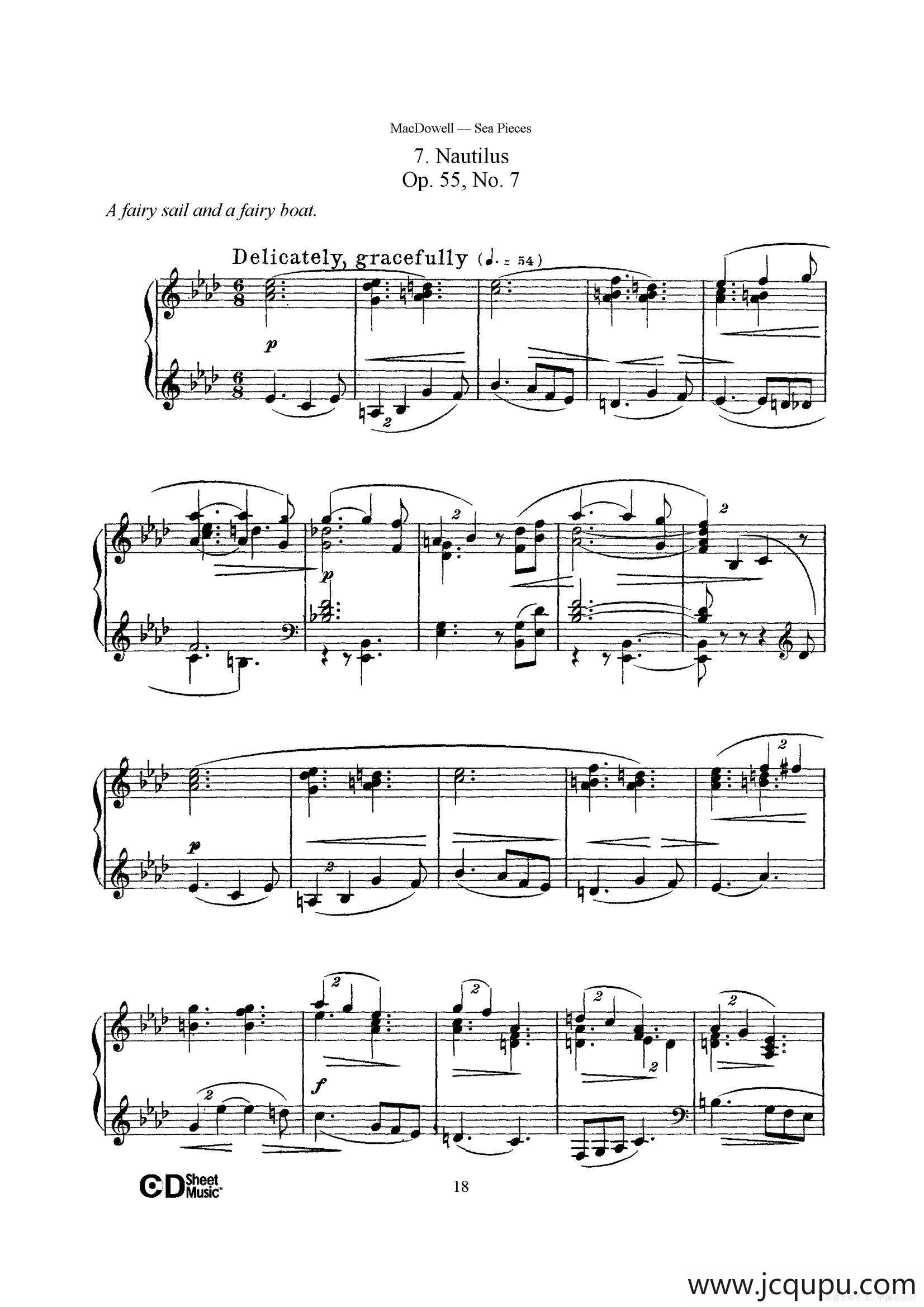 海景 Sea Pieces Op.55（No.7）简谱