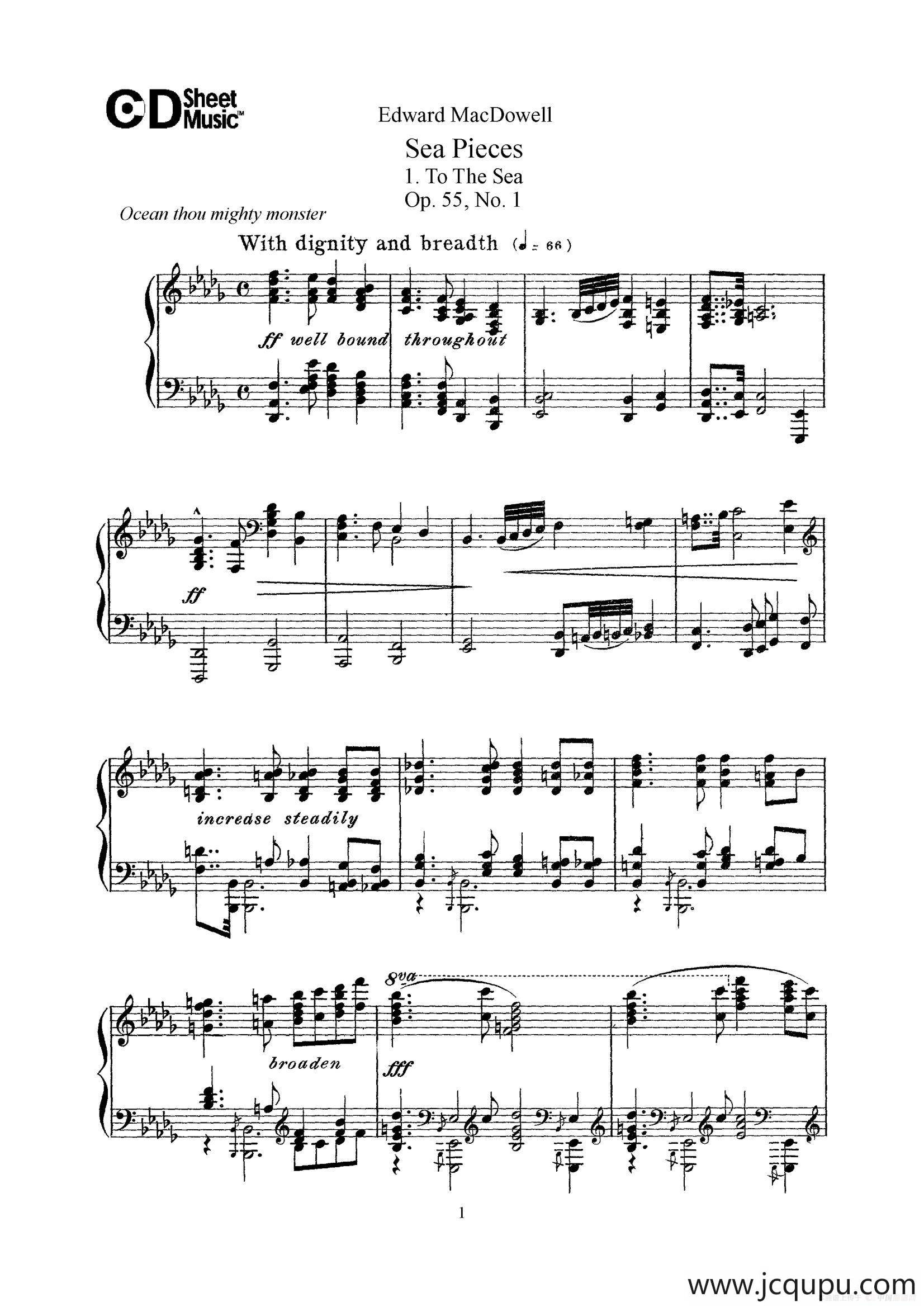 海景 Sea Pieces Op.55（No.1）简谱