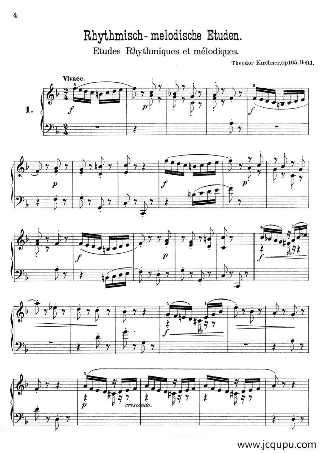 36 Etudes Rhythmiques et Melodiques Op.105（36首节奏与旋律练习曲 1—5）简谱
