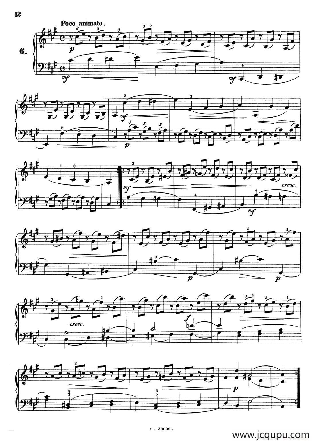 36 Etudes Rhythmiques et Melodiques Op.105（36首节奏与旋律练习曲 6—10）简谱