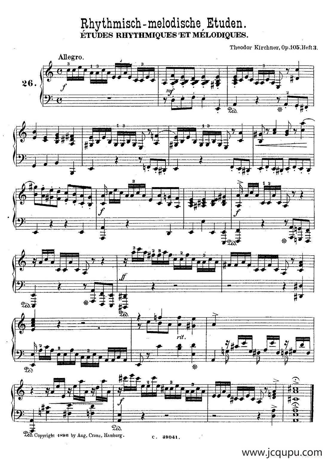 36 Etudes Rhythmiques et Melodiques Op.105（36首节奏与旋律练习曲 26—30）简谱