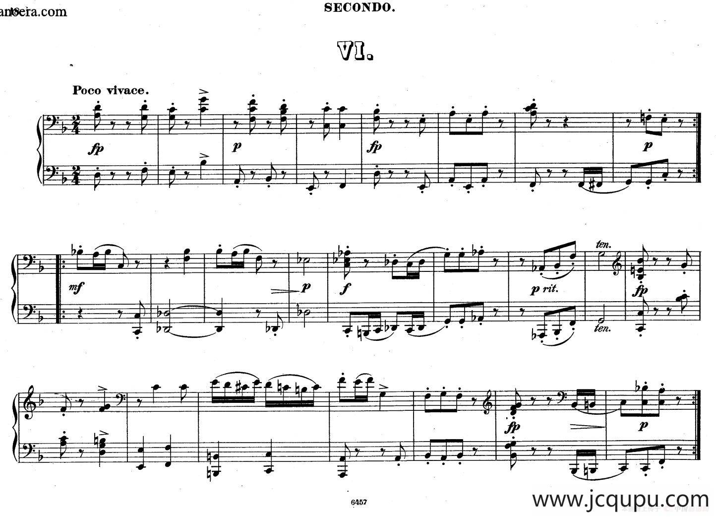 Zwolf Original-Compositionen fur Pianoforte zu 4 Handen Op.57（12首四手联弹小品·6）简谱