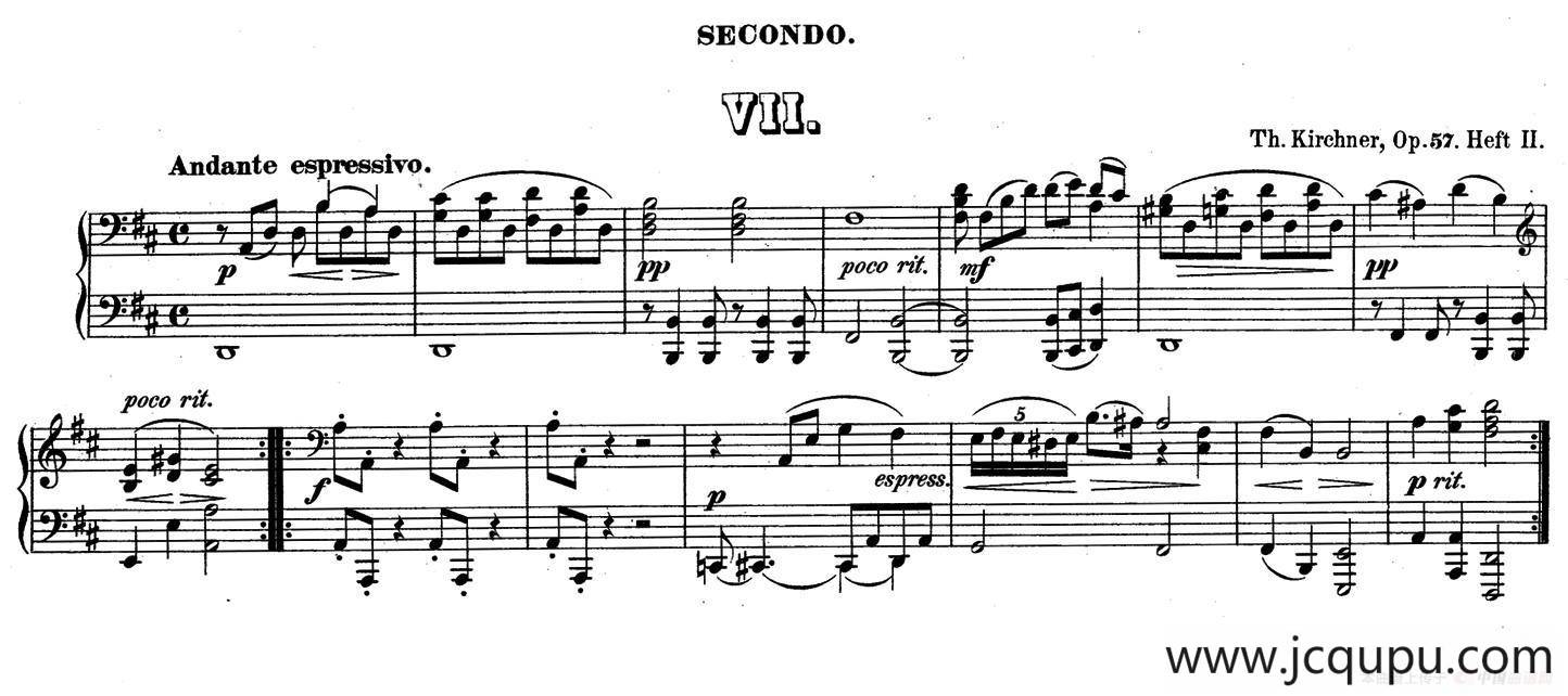 Zwolf Original-Compositionen fur Pianoforte zu 4 Handen Op.57（12首四手联弹小品·7）简谱