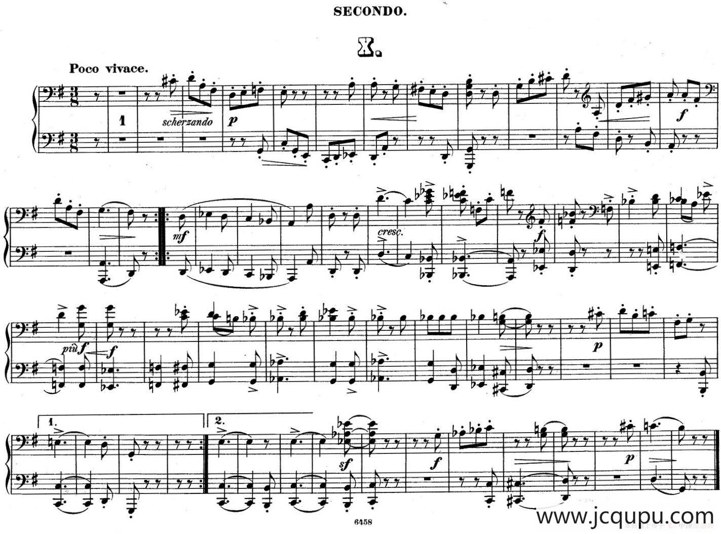 Zwolf Original-Compositionen fur Pianoforte zu 4 Handen Op.57（12首四手联弹小品·10）简谱