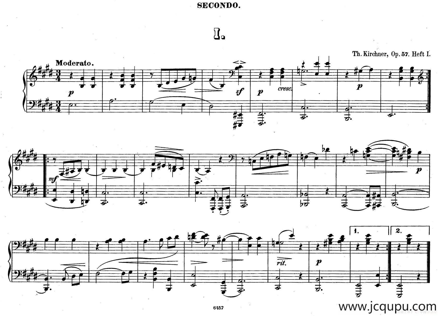 Zwolf Original-Compositionen fur Pianoforte zu 4 Handen Op.57（12首四手联弹小品·1）简谱