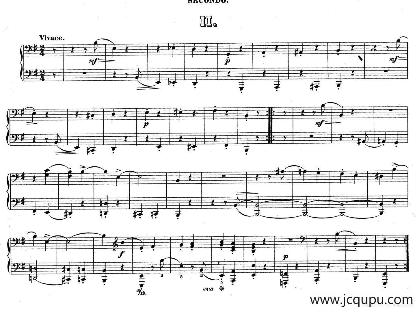 Zwolf Original-Compositionen fur Pianoforte zu 4 Handen Op.57（12首四手联弹小品·2）简谱