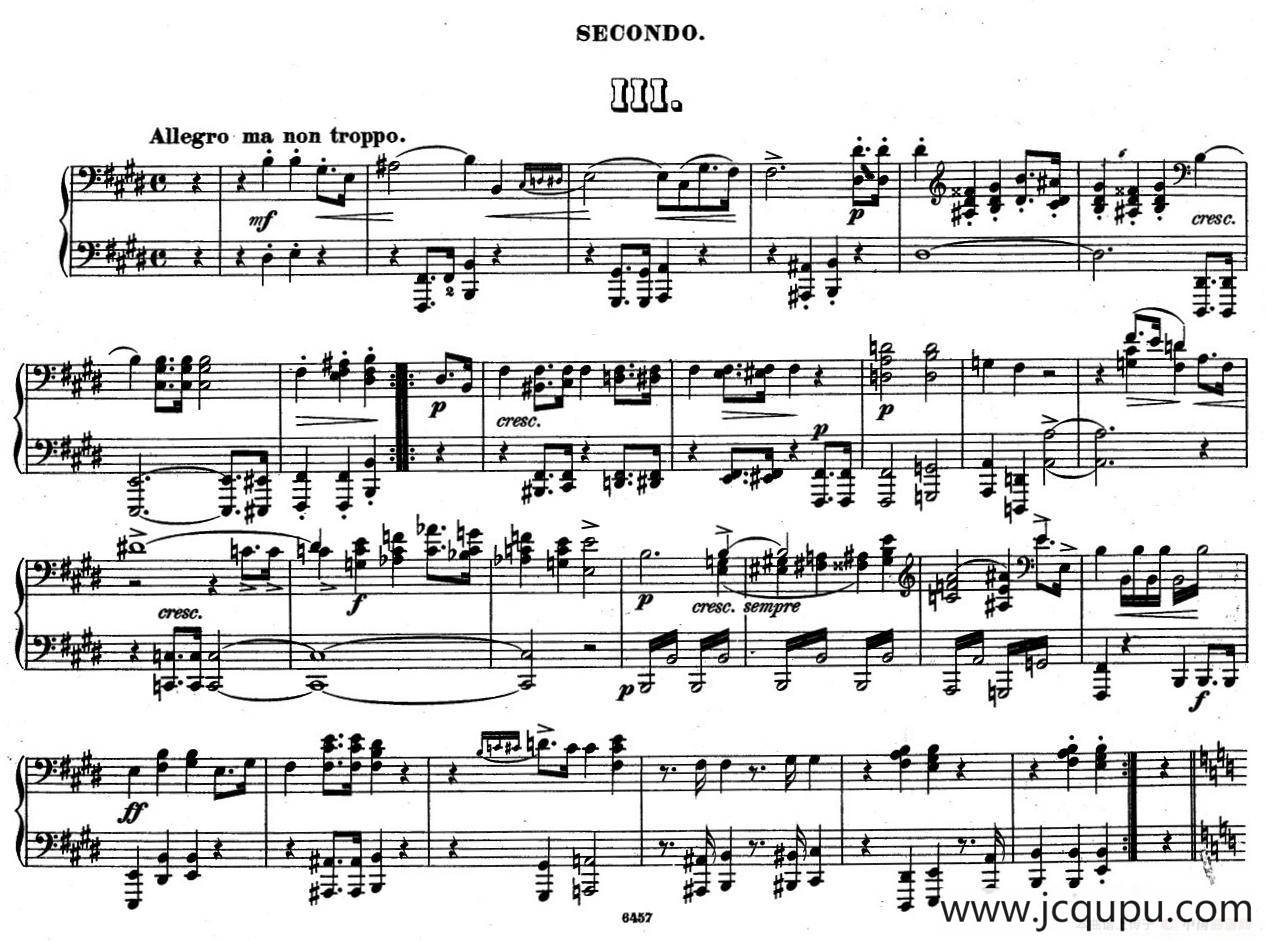 Zwolf Original-Compositionen fur Pianoforte zu 4 Handen Op.57（12首四手联弹小品·3）简谱