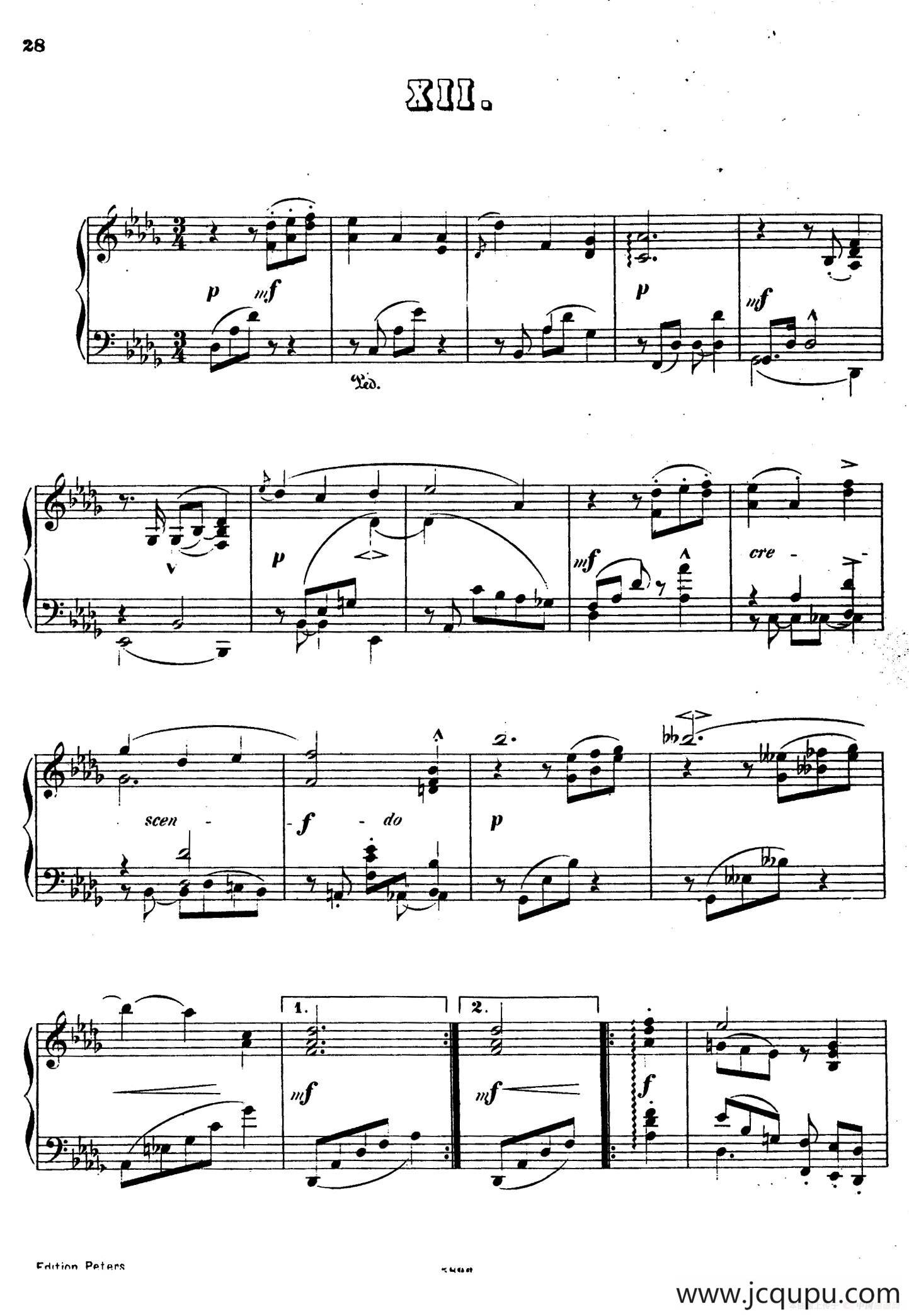 Waltzes Op.23（圆舞曲集·12、降D大调）简谱
