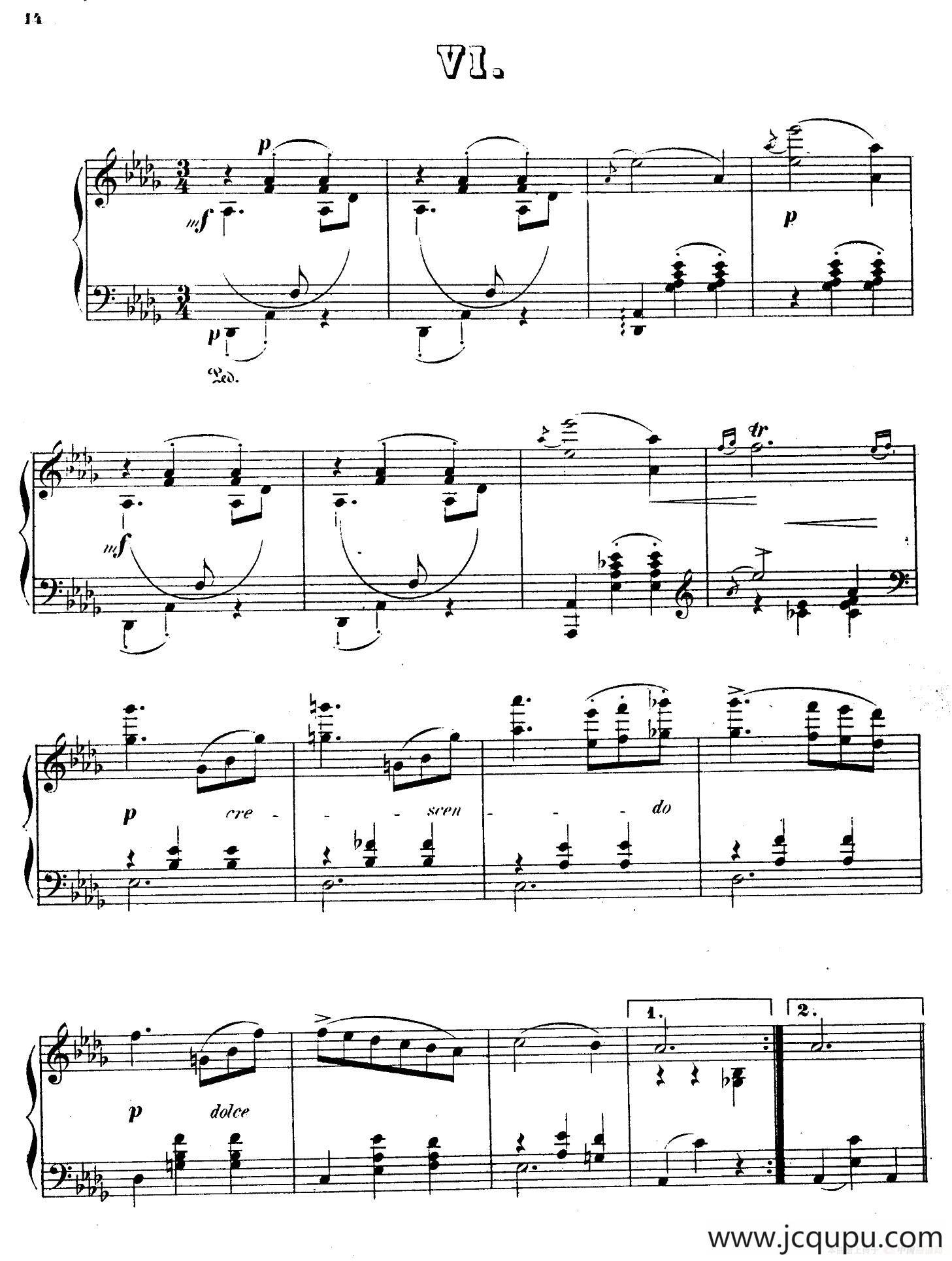 Waltzes Op.23（圆舞曲集·6、降D大调）简谱
