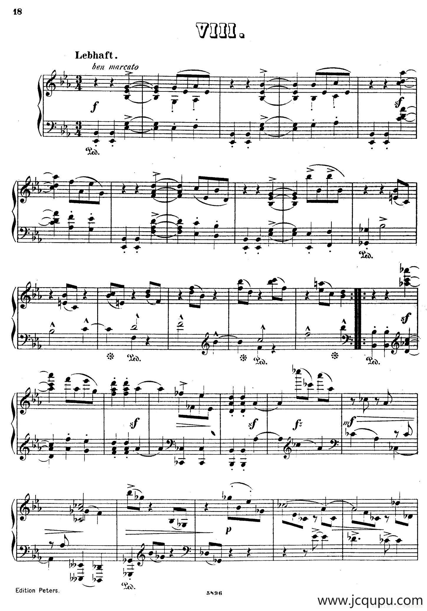 Waltzes Op.23（圆舞曲集·8、降E大调）简谱