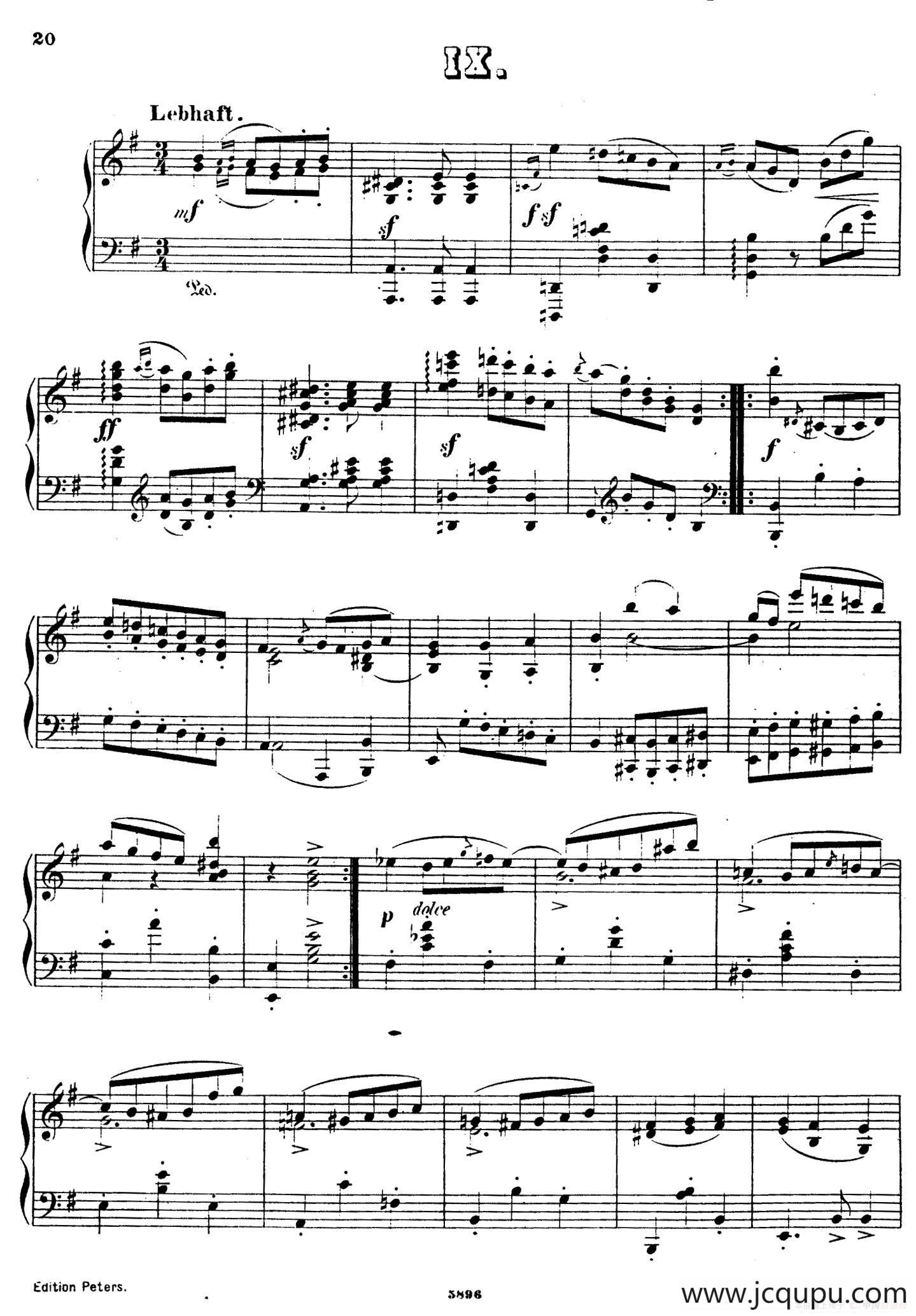 Waltzes Op.23（圆舞曲集·9、e小调）简谱