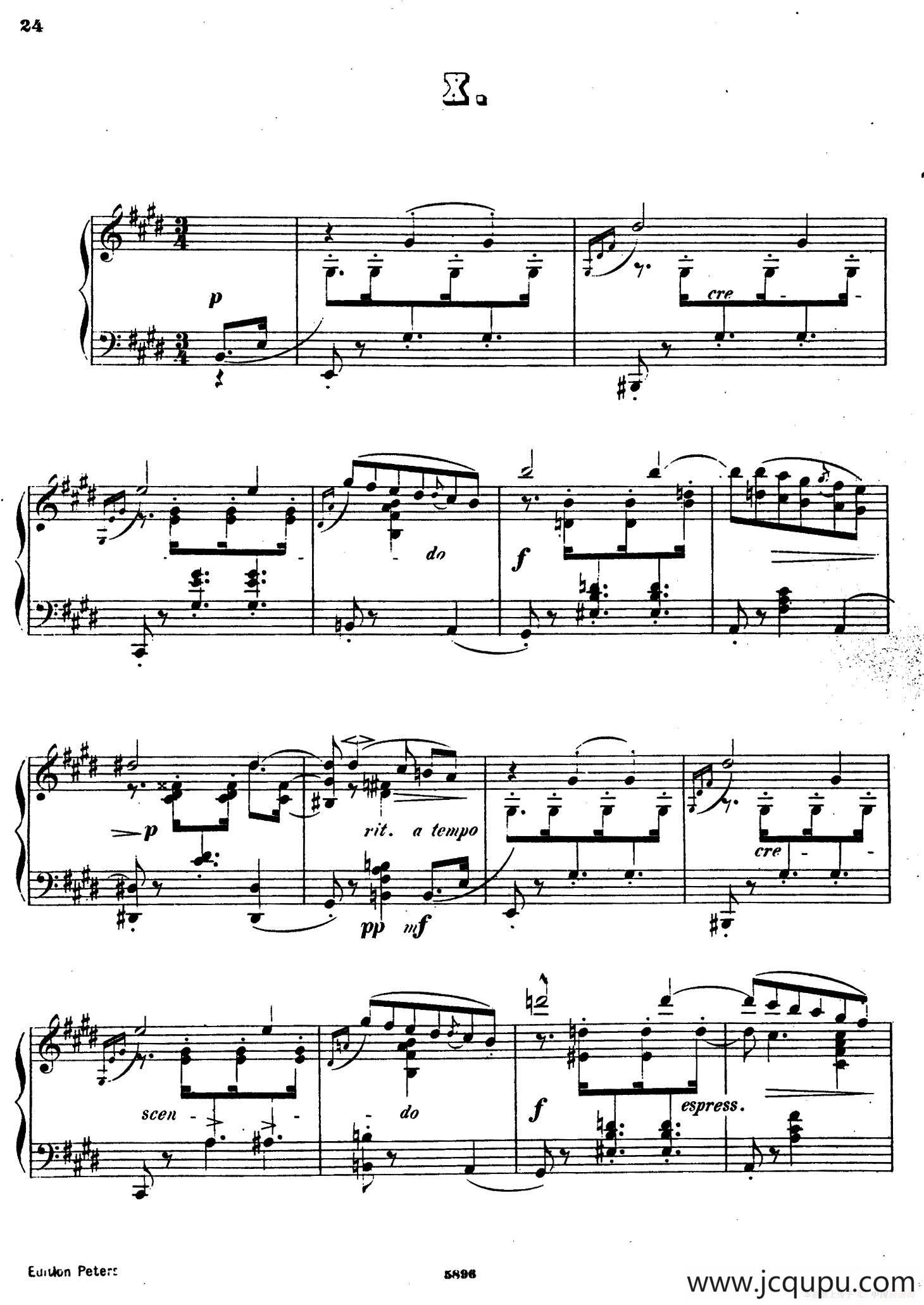 Waltzes Op.23（圆舞曲集·10、E大调）简谱