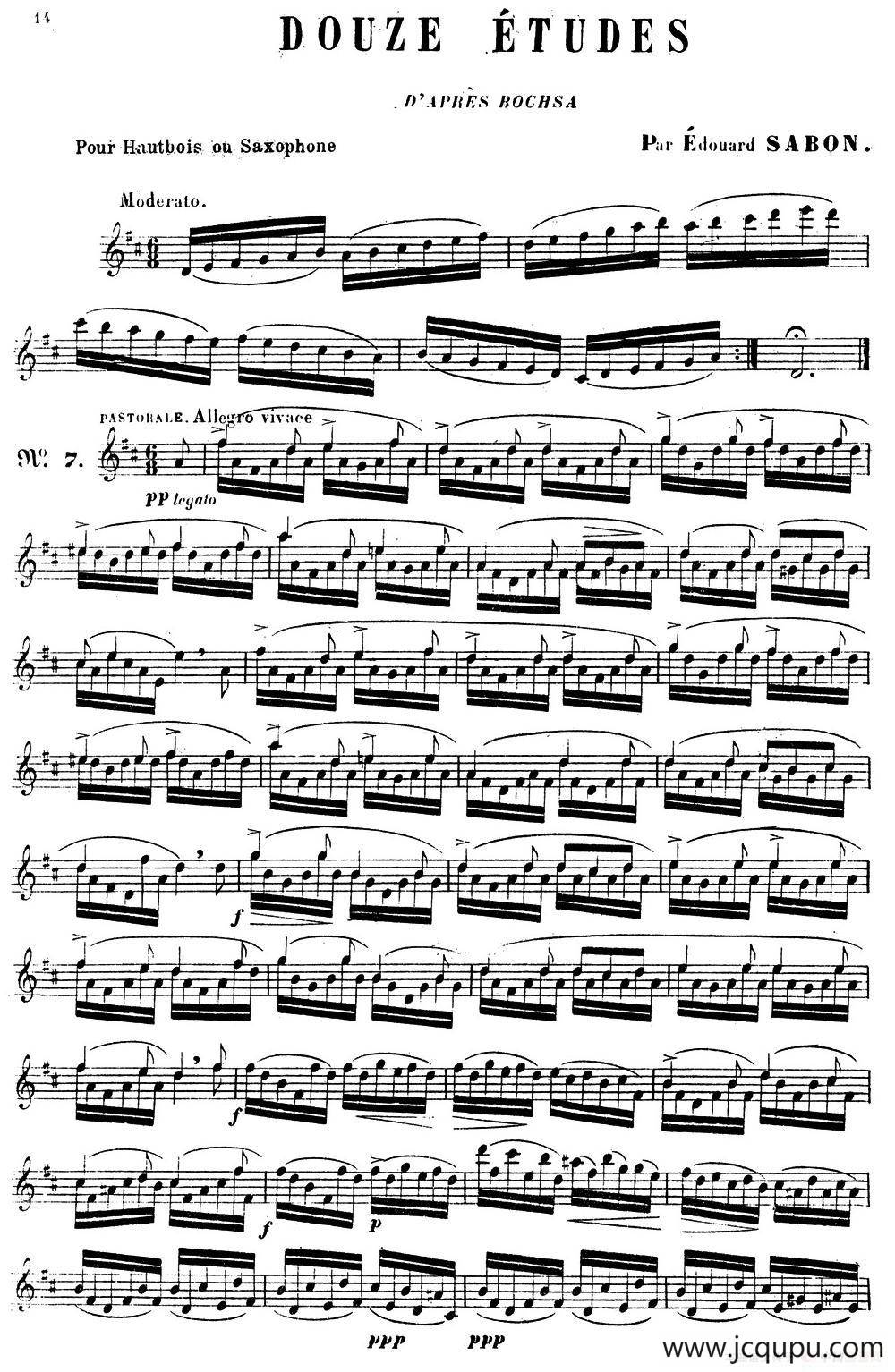 E.Sabon-12首练习曲（7）简谱